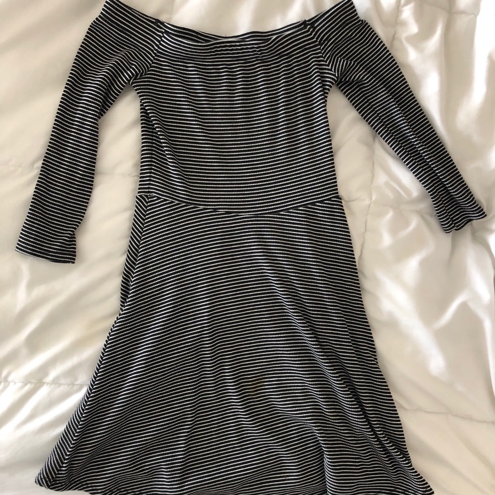 Off the shoulder striped dress